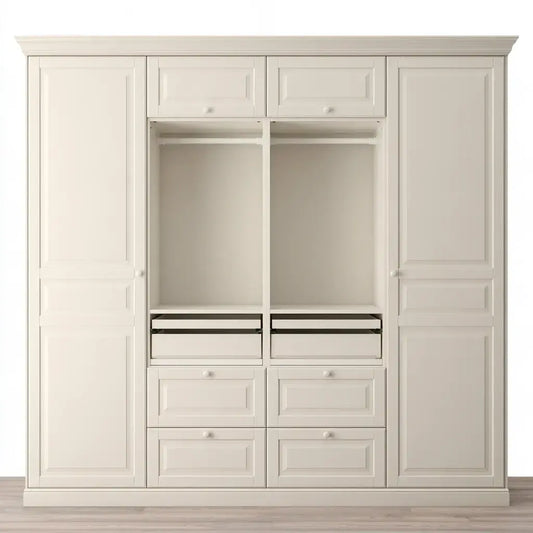 Armario con puertas laterales y hueco central - beige