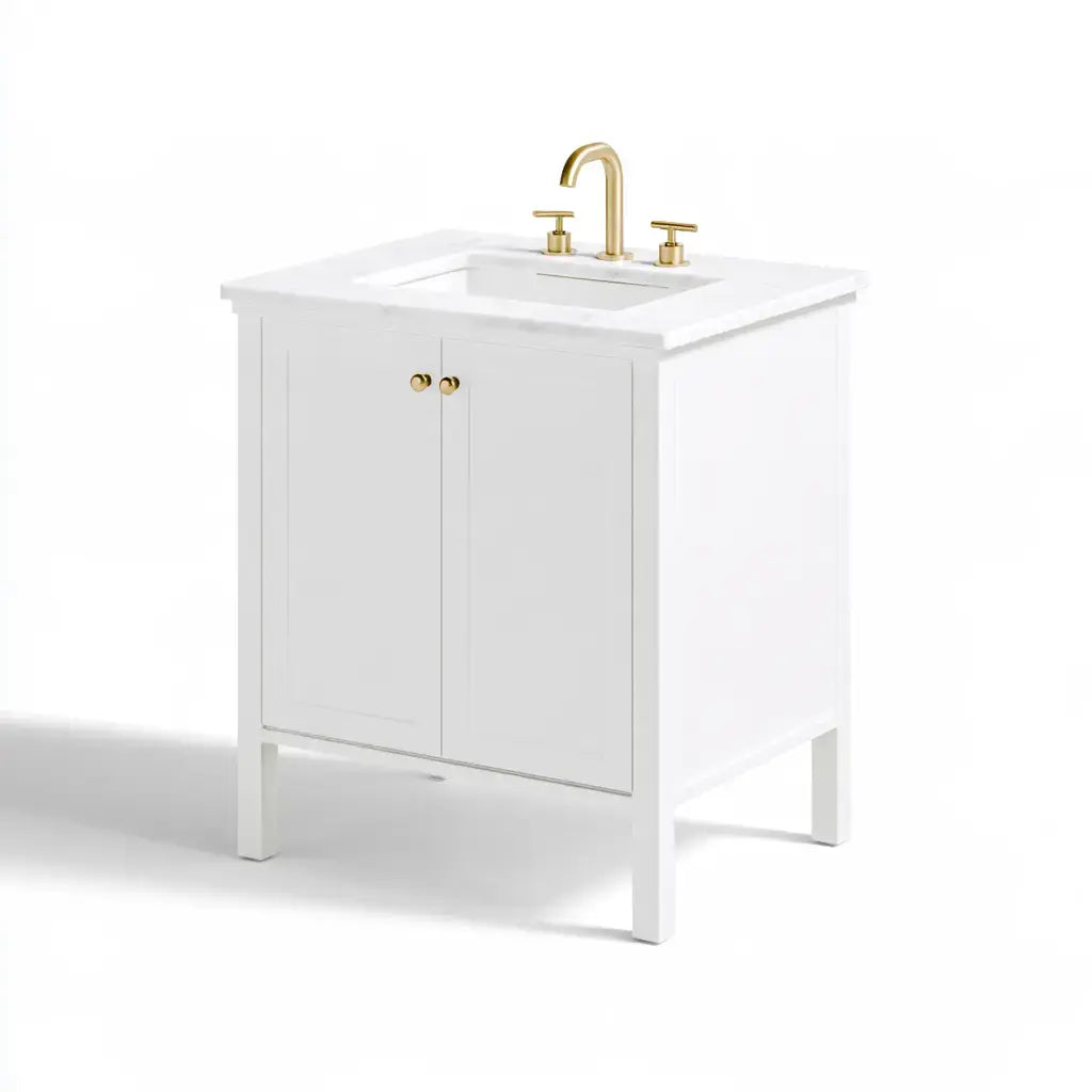 Mueble de baño con dos puertas y patas rectas - blanco